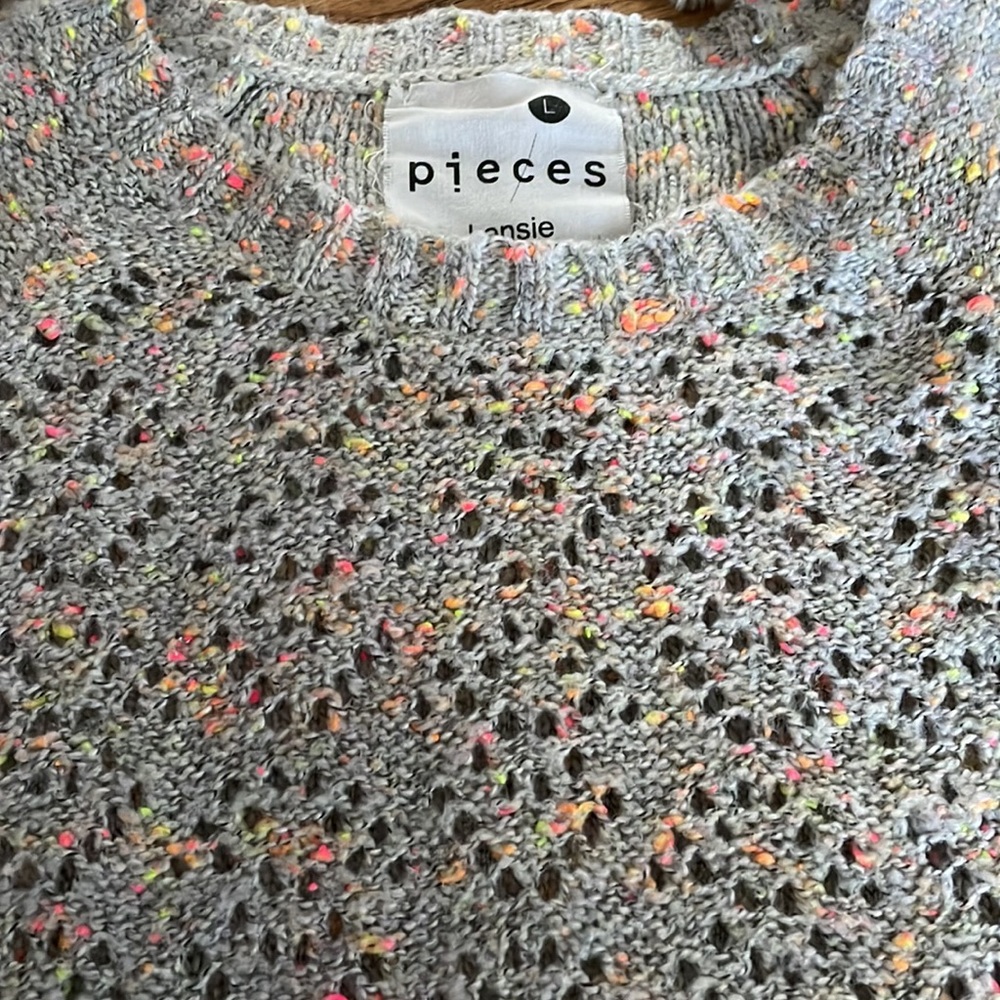 Pieces by Kensie Grey and Neon Poms Marled Sweater